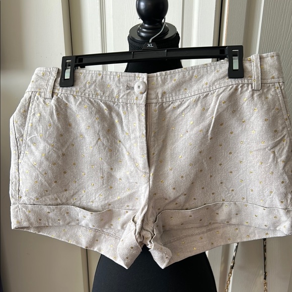 Women's Cream Shorts with Gold Accents - Picture 1 of 1
